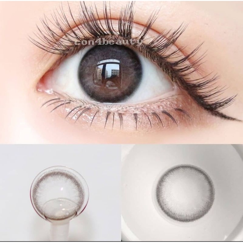 Softlens Kitty Kawaii Mini Kelly Brown / Gray / Coklat / Abu Normal Minus Beda Minus