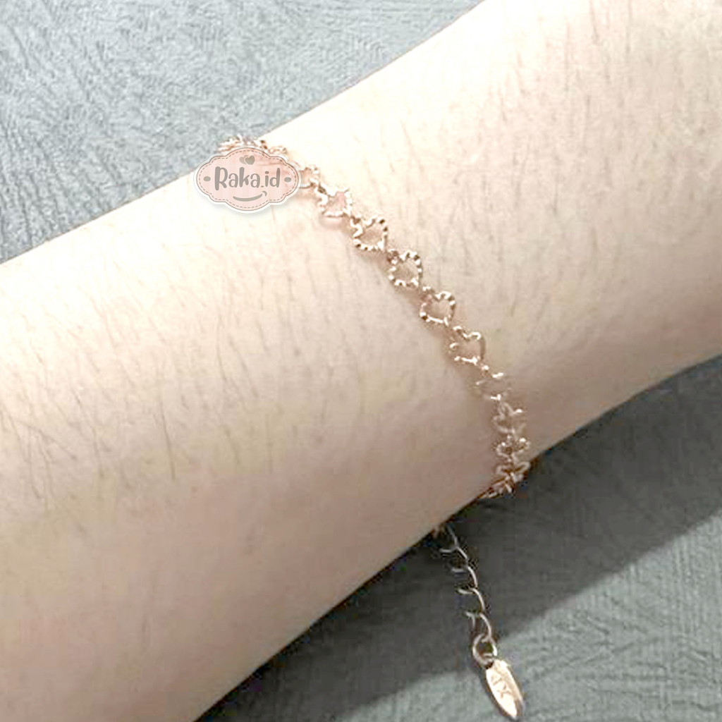 Gelang Tangan Wanita Dewasa Gelang Tangan Rantai Anti Karat Motif Love 1287