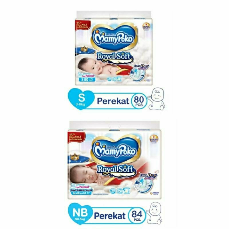mamypoko royal soft tape Perekat / pants, girl boy unisex NB84, s-m30, S38, s80, NB52 L40, M72,  L48
