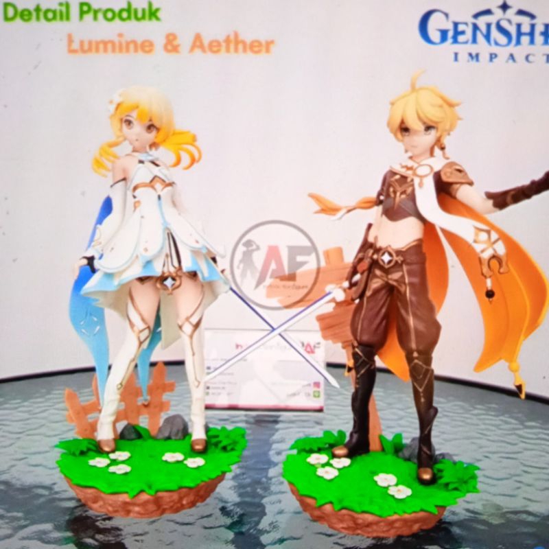 action figure statue genshin impact traveler lumine aether