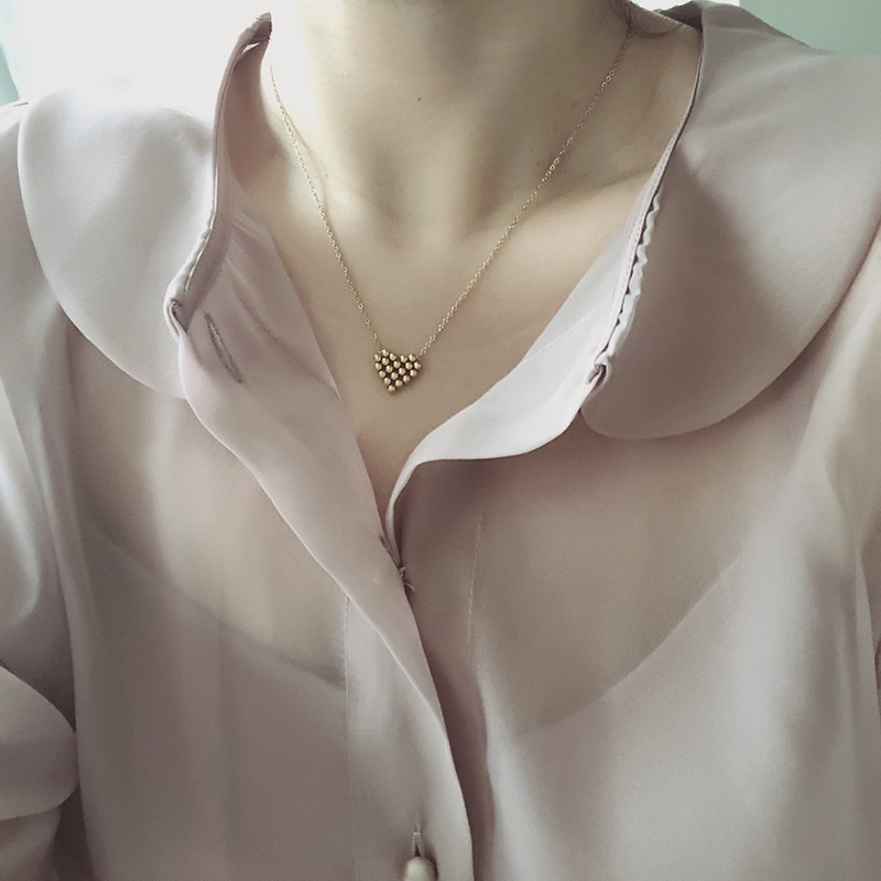 kalung titanium hati bulat unik