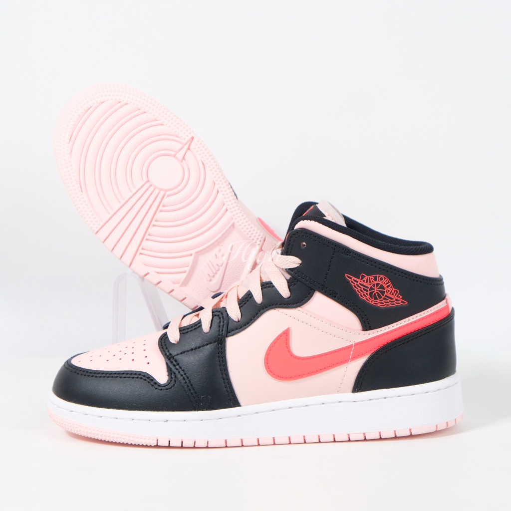 Air Jordan 1 Mid Pink Crimson (GS) 554725-604