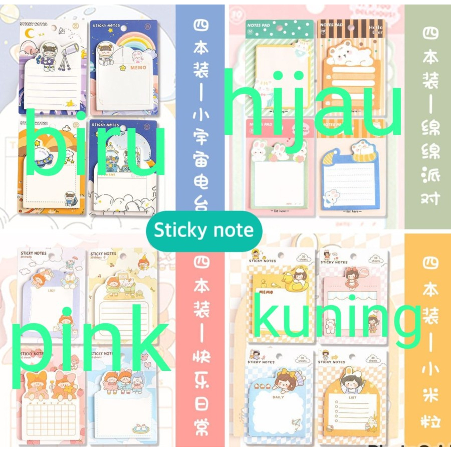 SG Sticky Note Post-It Motif Kartun Lucu Sticky Notes Penanda Halaman 40 Halaman