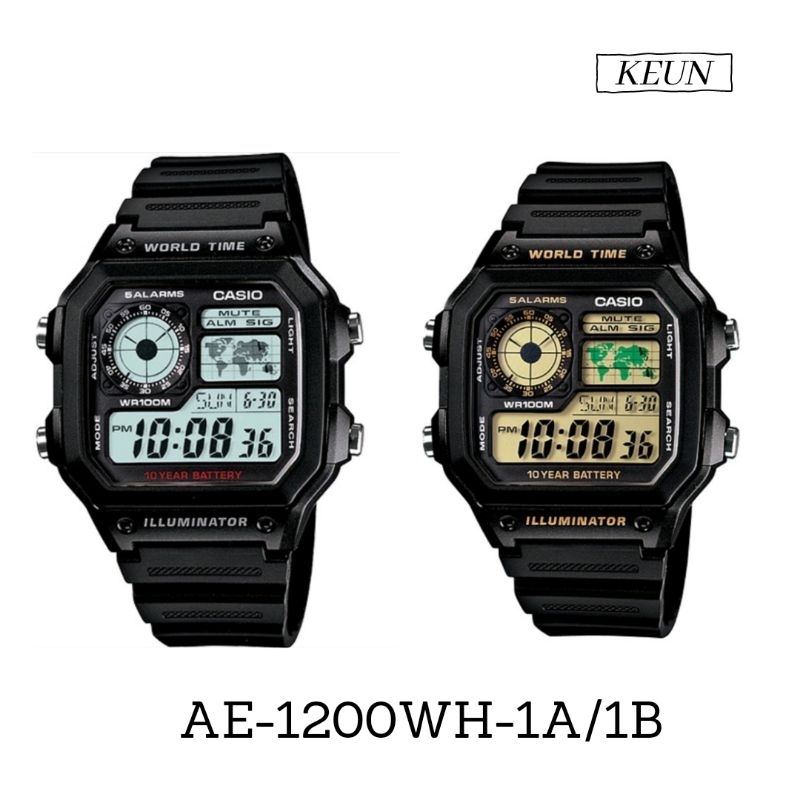 Casio AE-1200WH-1A/1B Series // jam tangan pria - casio original - jam tangan digital //