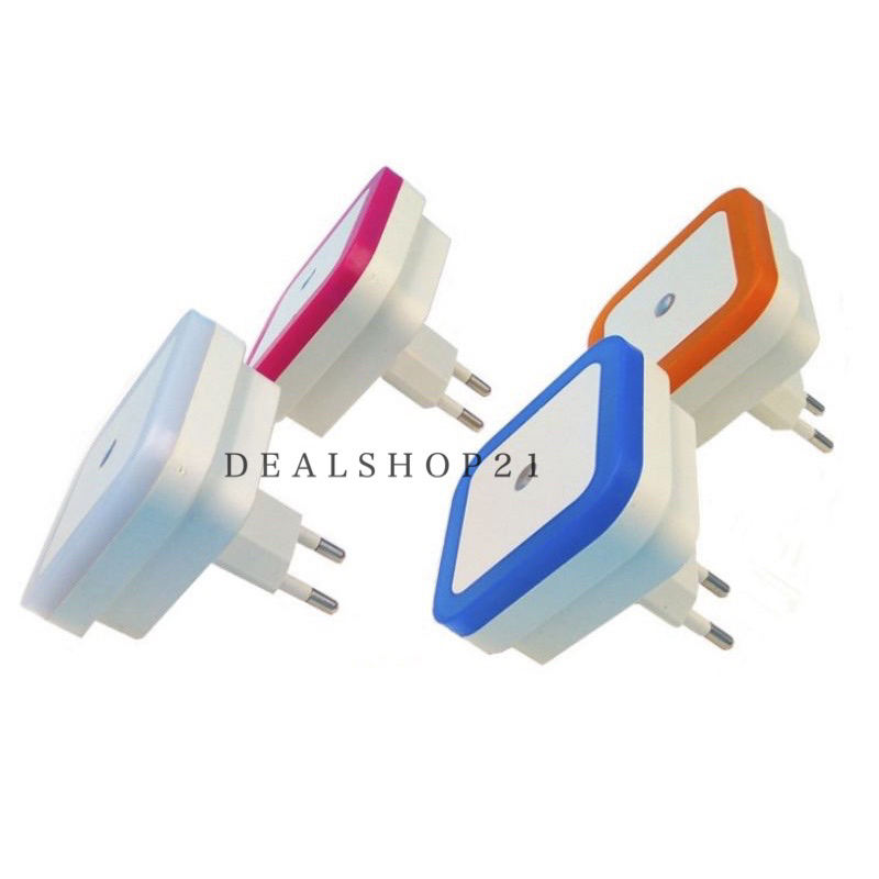 DEALSHOP21 | Lampu Tidur LED Otomatis Sensor Cahaya Colok Listrik Dinding Persegi Dekorasi Ruangan Night Lamp