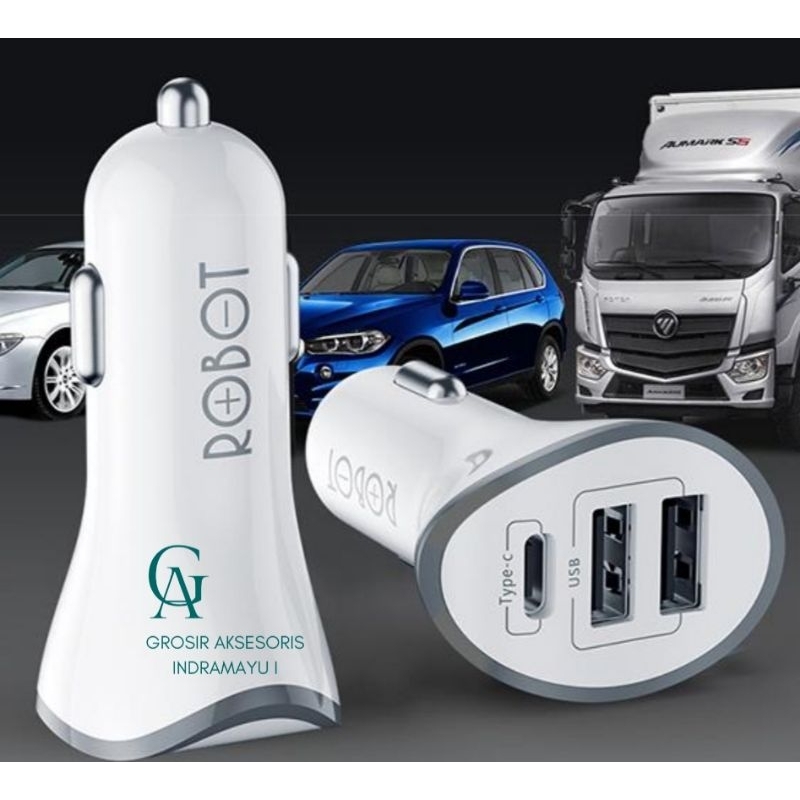 ROBOT RT-C08 4.8A 3 Port Car Charger White