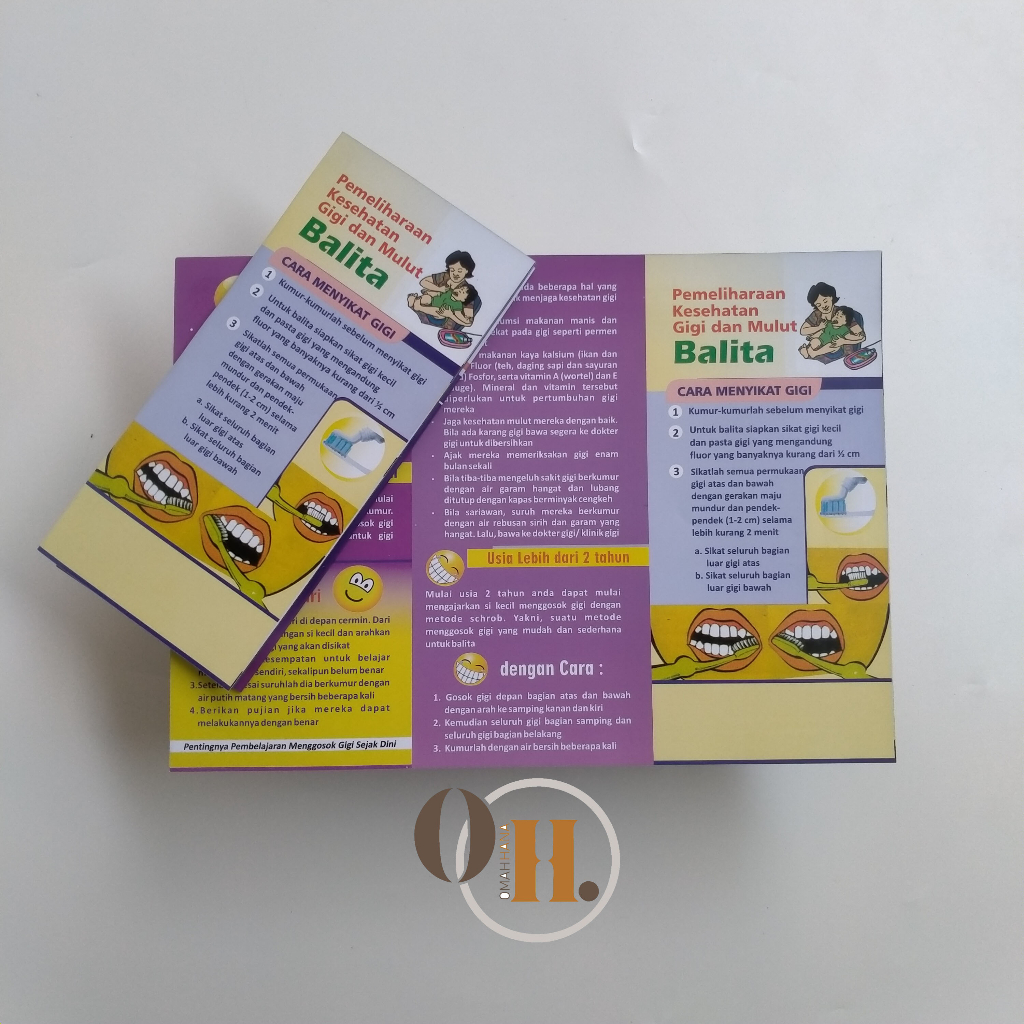 Leaflet Pembelajaran Menggosok Gigi Usia DIni - Gosok Gigi - Kesehatan Gigi dan Mulut - Kesgilut