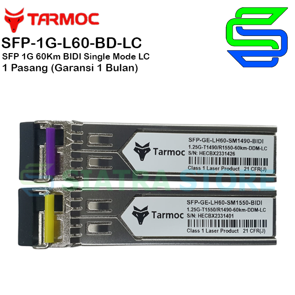 Tarmoc SFP 1G BIDI 60KM LC | Mikrobits, Mikrotik, Cisco Compatible