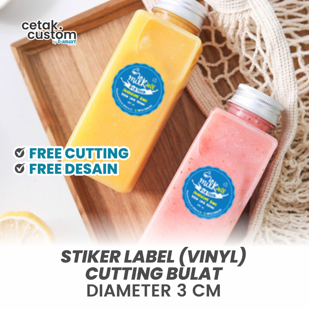 

STIKER LABEL MAKANAN (VINYL)+CUTTING BULAT DIAMETER 3x3 CM