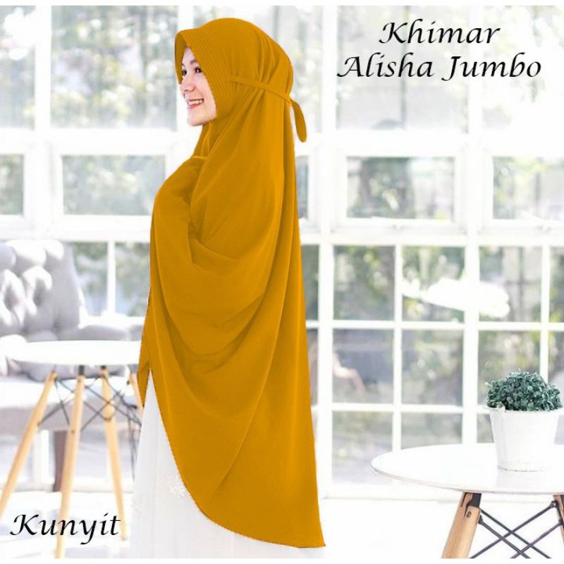 Jilbab Hijab Kerudung Bergo Tali Instan Khimar Alisha Syari Jumbo