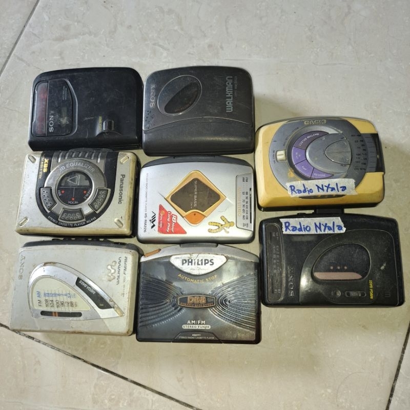 walkman sony , aiwa , panasonic , casio display / off
