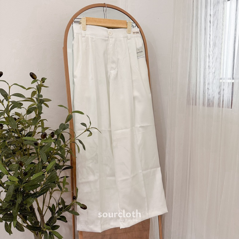 Basic Highwaist Pants - Celana Kulot Panjang Lebar Bahan Katun Adem