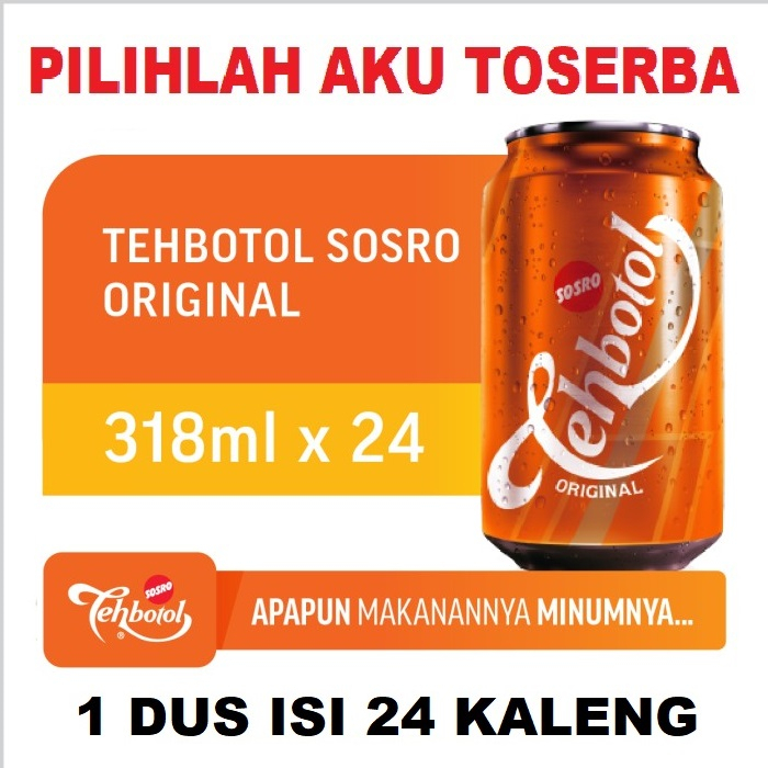 Teh Botol Sosro Original KALENG 318 ml - ( HARGA 1 DUS ISI 24 )