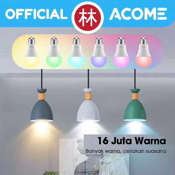 Acome AL01 Smart Light Bulbs RGB Lamp WIFI LED Lampu Bohlam with Apps