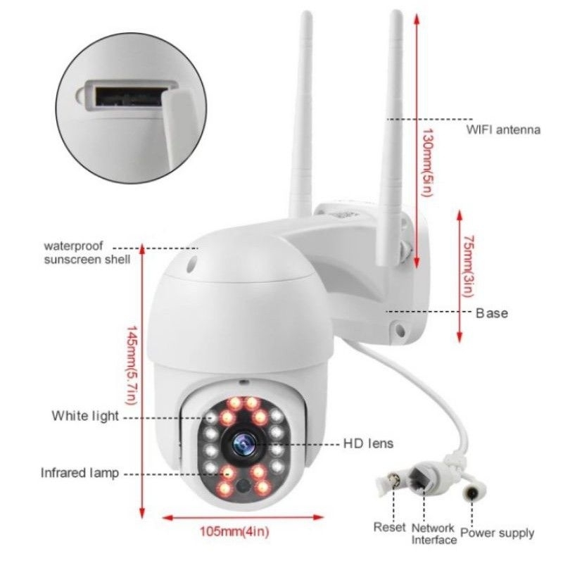 IP Camera 8MP Full HD Speed Dome V380/V380 Pro Outdoor Cctv Wifi Ip Cam Waterproof Wireless Smart Camera Kamera Anti Air