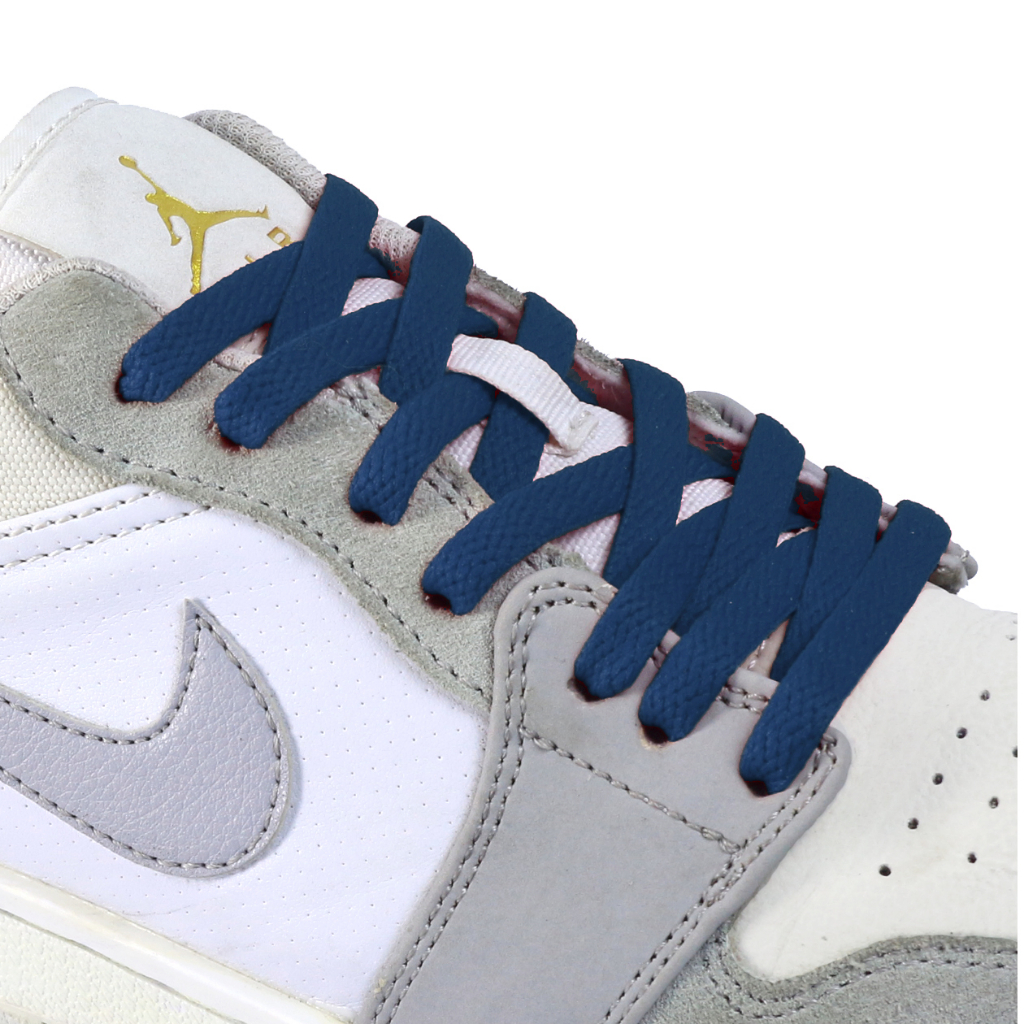 MR Shoelaces FP17 Dark Blue (Biru) Tali Sepatu Polyester Pipih Flat 7mm 80cm 90cm 100cm 120cm 130cm 150cm 180cm 200cm untuk Sneakers - Premium Shoelace