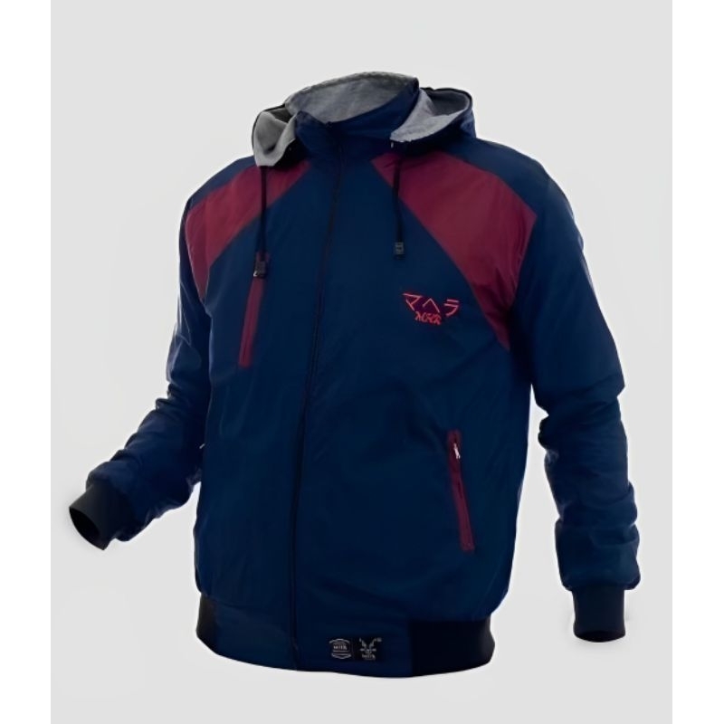 Jaket Motor Rocket Line Hoodie Pria/Cowok Waterproof Winbreaker!