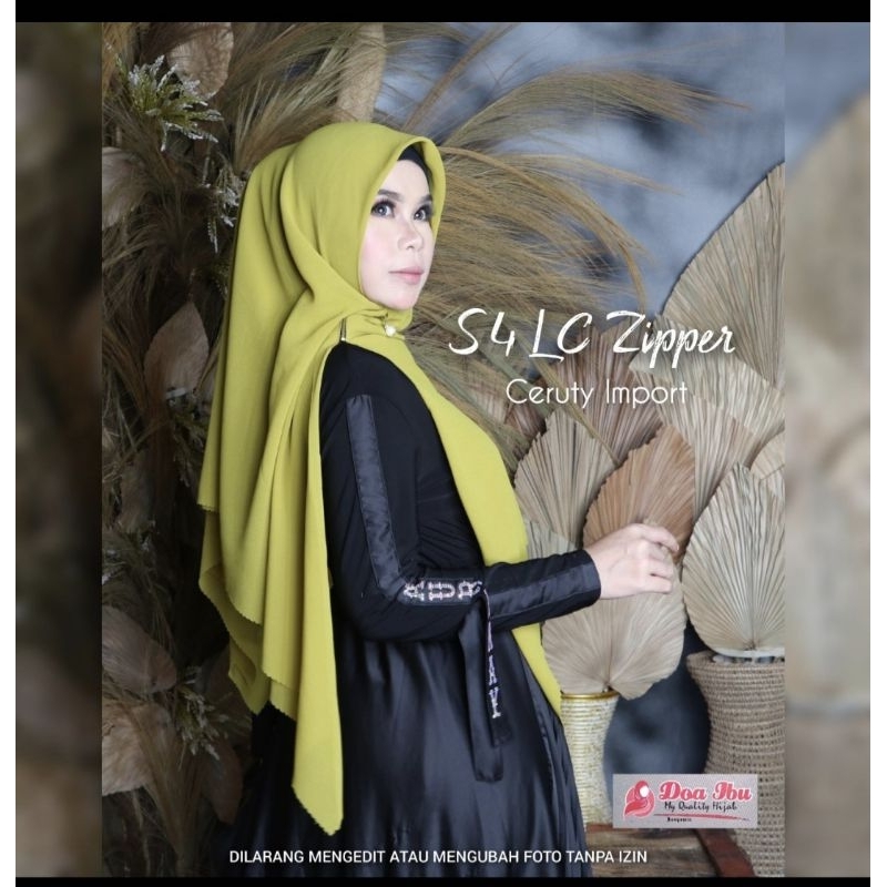 714 Jilbab Doa Ibu Instant S3 Ziper Resleting Ceruty 2 layer premium LC S4/Hijab Doi S4 Ori By Bunya