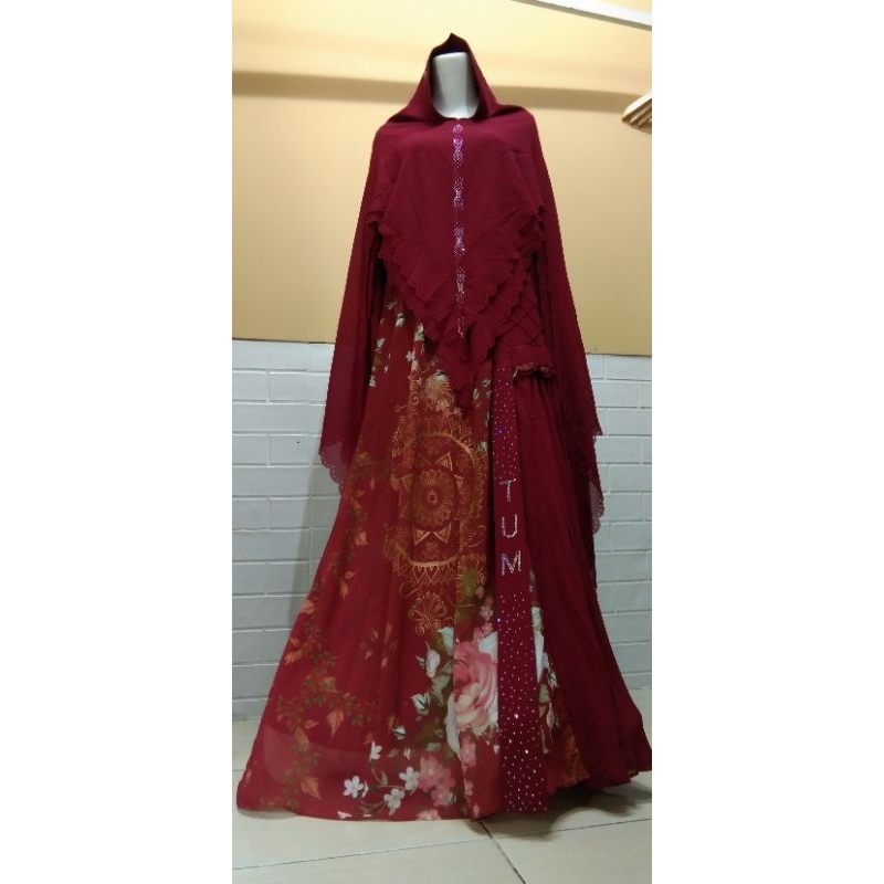 TUM SYARI TERBARU 100%ORI BRANDED PREMIUM/SET SYARI PRINTING MEWAH/BUSANA MUSLIM/BAJU LEBARAN/SET SY