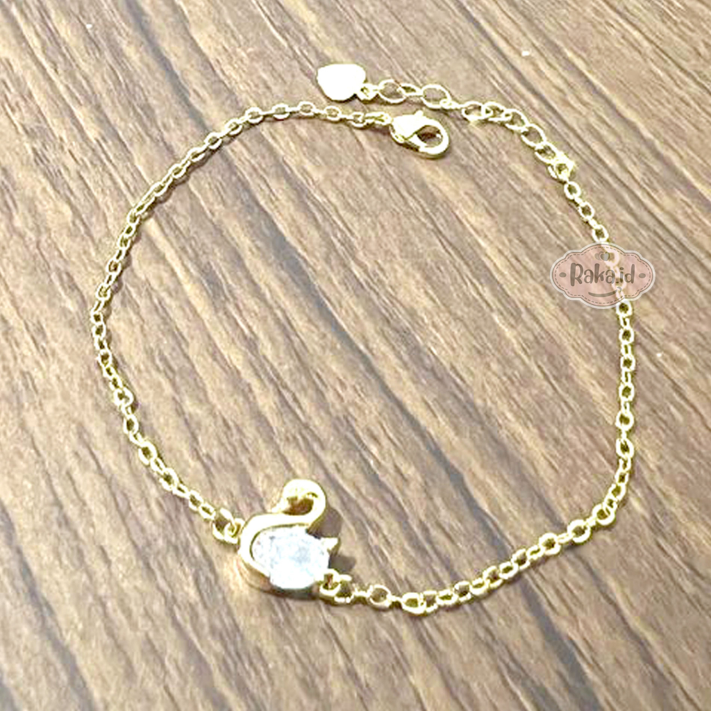 Gelang Tangan Wanita Dewasa Gelang Tangan Rantai Anti Karat Motif Angsa 1289