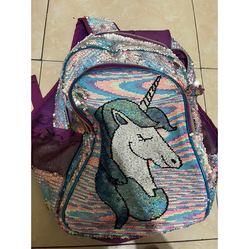 Preloved tas anak unicorn sequin dan reebok