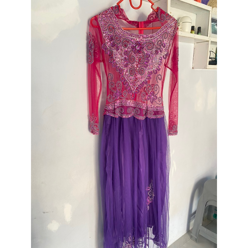 Kebaya pink blue ala India