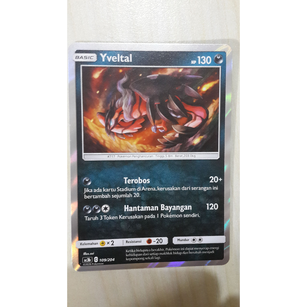 POKEMON TCG INDONESIA YVELTAL HOLOGRAM AC3B 109/204