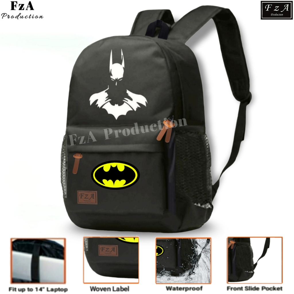 FzA Official -Tas Ransel anak laki laki - Tas Ransel Anak Sekolah - Tas Ransel Sekolah anak laki-laki anak perempuan Backpack Sekolah Anak [ High Quality ] - Black Curacter Kids FREE Tas Slempang