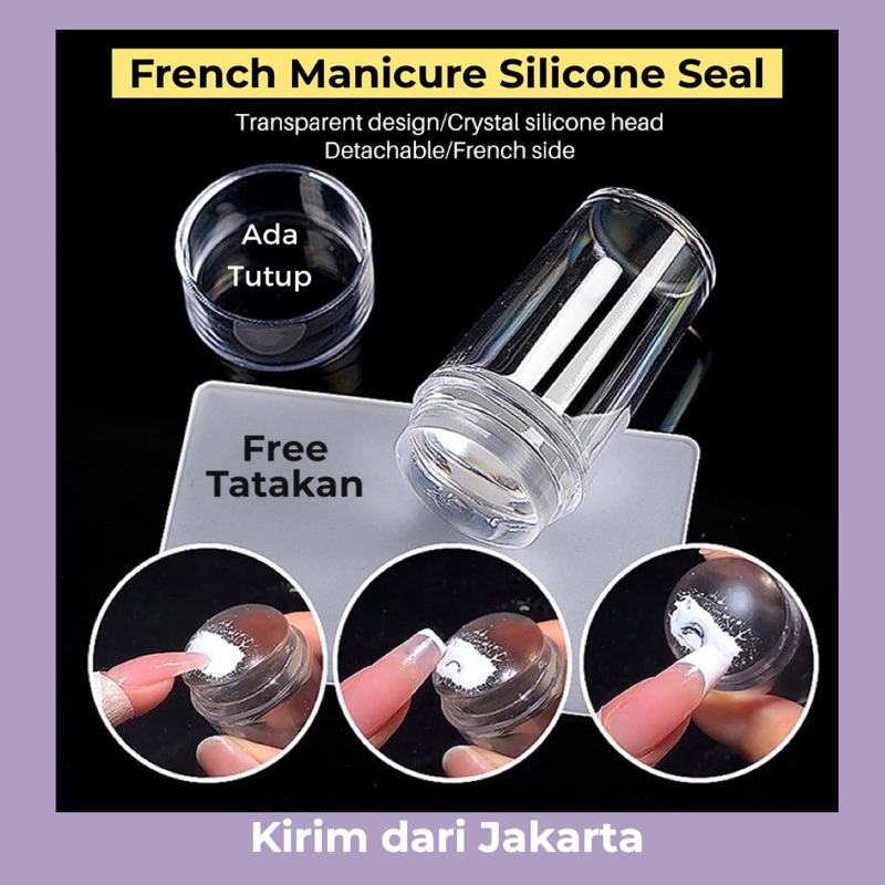 1 Set Stempel Kuku Transparan untuk Nail Art Plat Transfer Gambar Manicure DIY Pedicure Scraper Mini