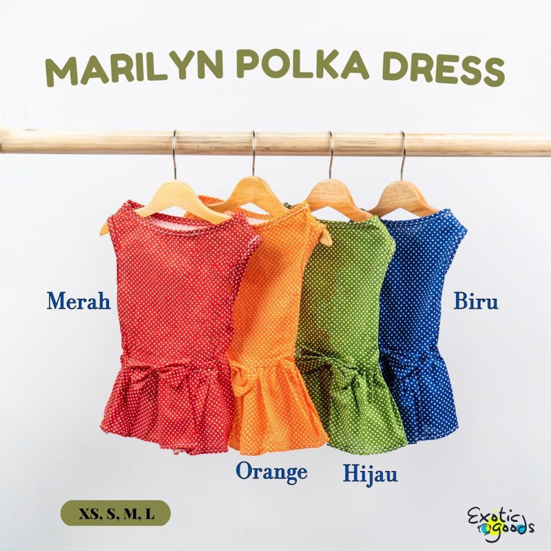 MARILYN POLKA DRESS KUCING BAJU KUCING GAUN KUCING PAKAIAN KUCING KAOS KUCING GOWN KUCING