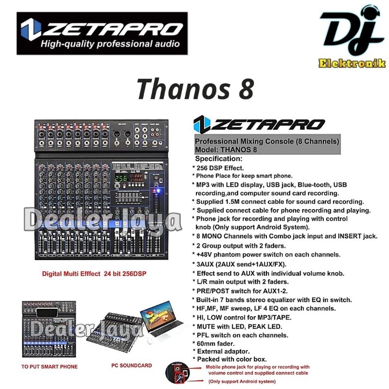 Mixer Analog Zetapro THANOS 8 / THANOS8 - 8 channel