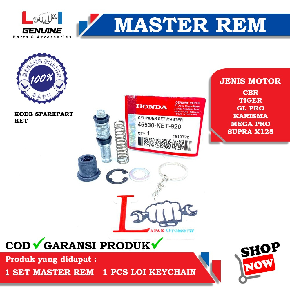 -LOI- MASTER REM KIT SUPRA X125, KARISMA, TIGER, GLPRO,MEGAPRO, CBR, REVO ABS, BLADE KET