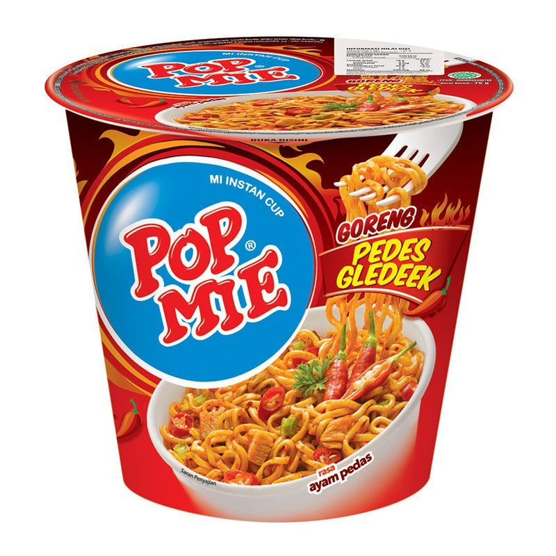 Pop Mie Pedas Dower Kuah/ Pop Mie Pedas Gledek Goreng / Popmie 75 Gram