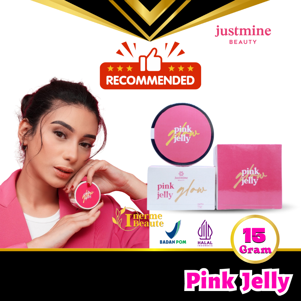 Cream Malam Pink Jelly Glowing Justmine Beauty 15g | Cream Wajah Glowing