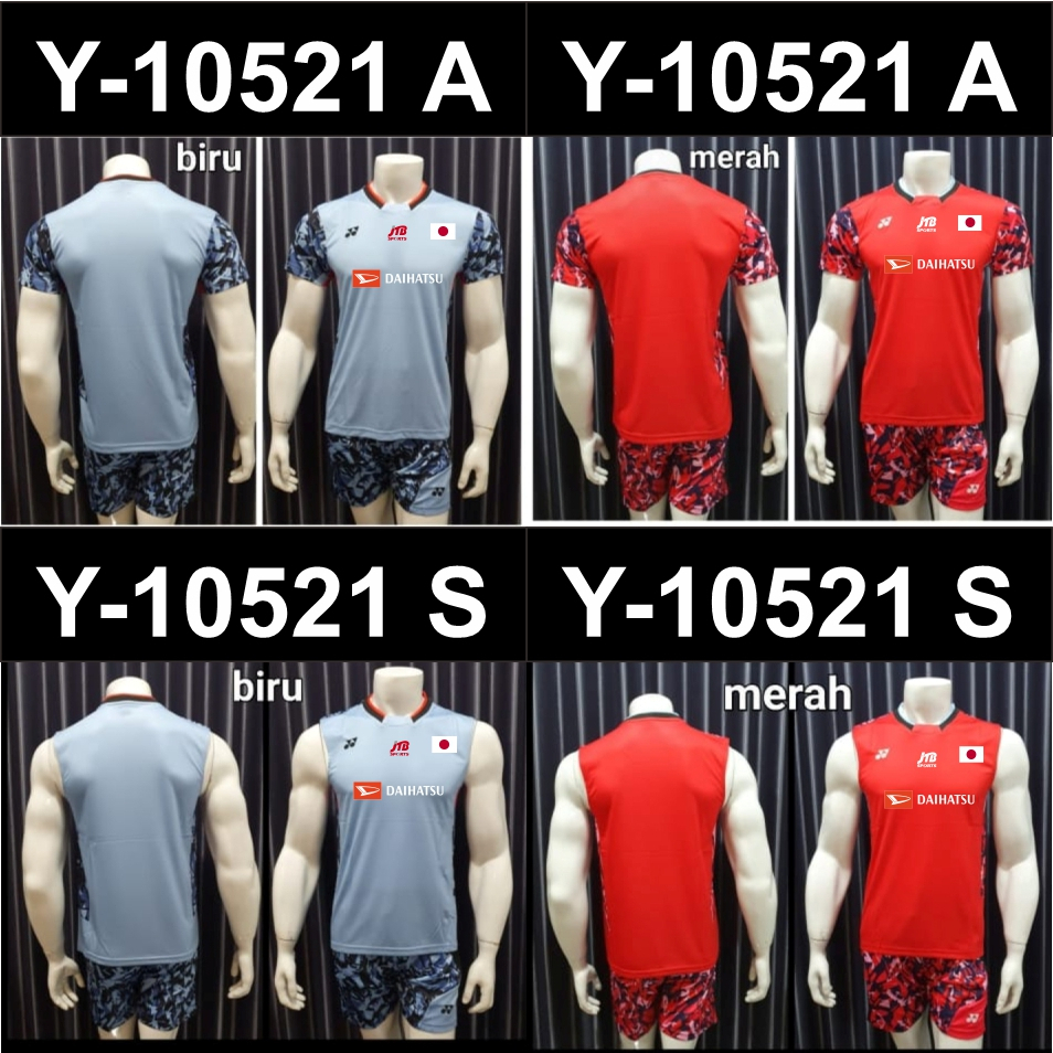 Jersey Badminton Y10521A & Y10521S Grade Original Import + Sablon Sponsor Di Dada Tim Japan