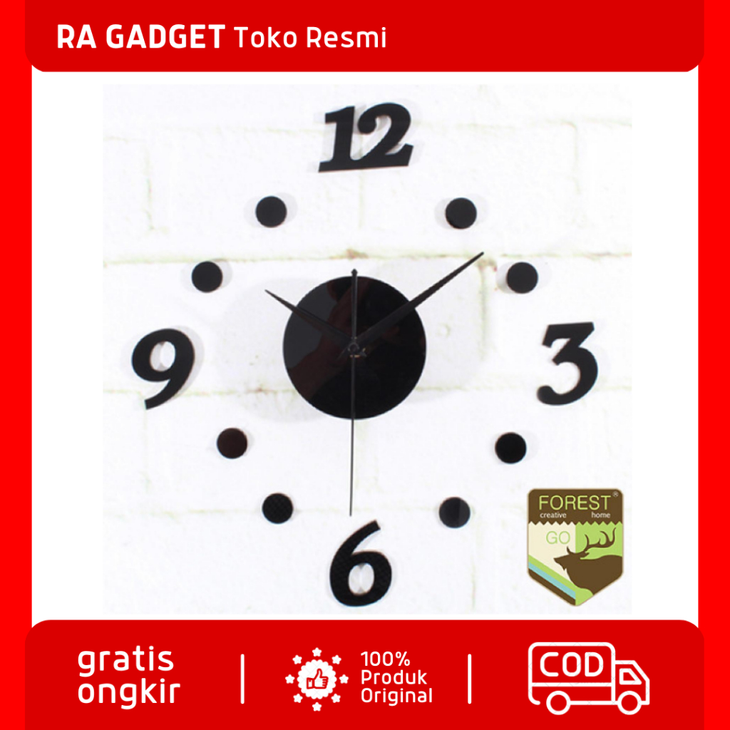 Jam Dinding DIY Giant Clock Creative Design 30cm / Jam Dinding Aesthetic Digital Besar Jumbo Besar U
