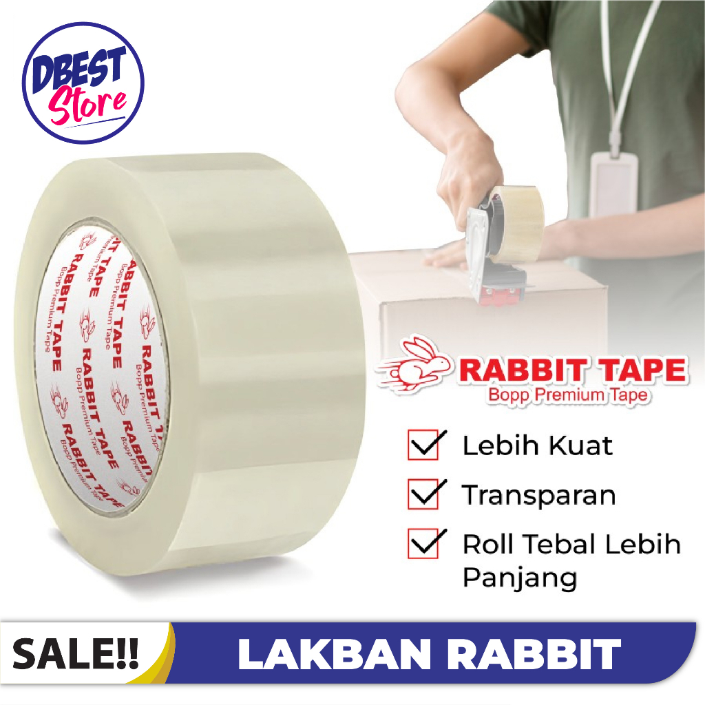 LAKBAN Tape Bening 45mm x 100 Yard 1 Roll Super Kuat