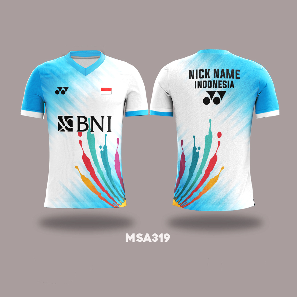 Kaos Jersey Badminton Bulutangkis Custom Design MSA319