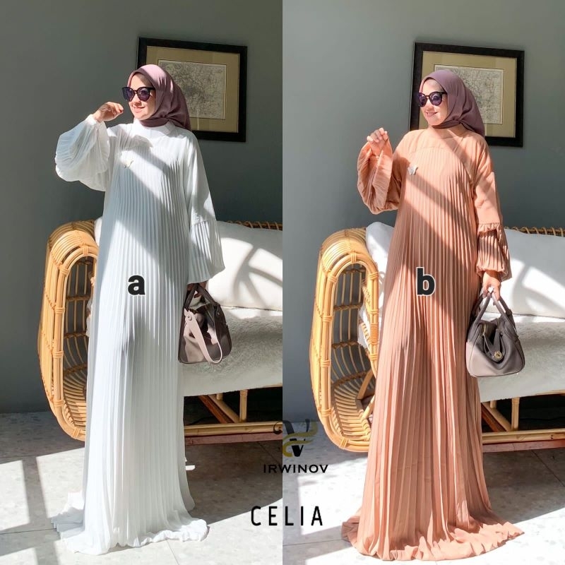 S658 CELIA DRESS WANITA MUSLIMAH KEKINIAN VIRAL ORIGINAL REAL PICT GOOD QUALITY MEWAH TERMURAH TERLA
