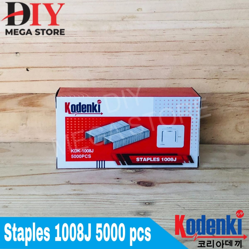 

Kodenki isi staples tembak (angin) 1008J refill steples 1008 J 5000pcs Kodenki Isi Staples 1008J Paku Tembak Isi 5000 1008 J