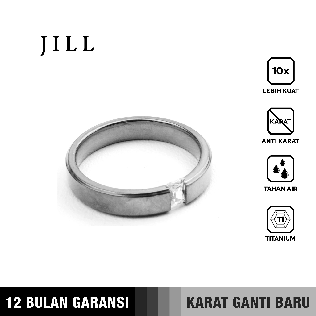 Emrys Premium Ring JILL Real Titanium Anti Karat Cincin Titanium Pria Wanita