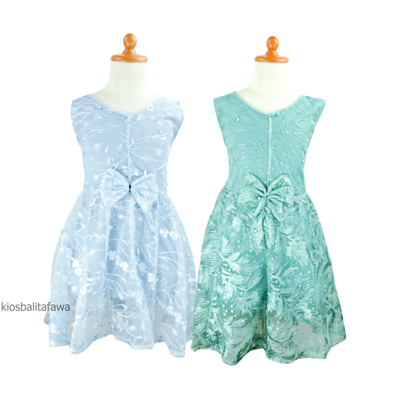 Dress Keira Uk 2-3 Tahun / Dres Brukat Kensi Anak Perempuan Gaun Pesta Kondangan Baju Baby Import