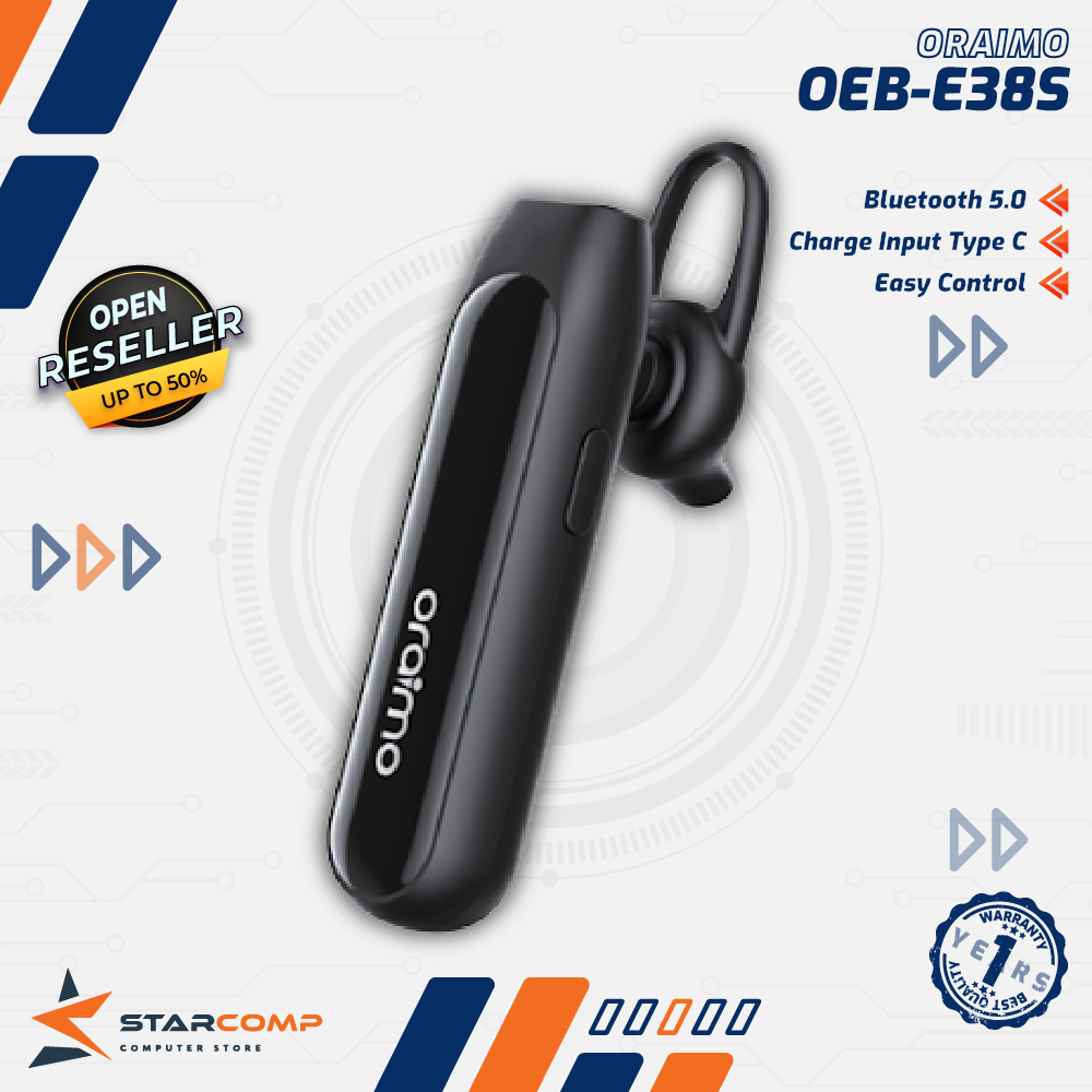 Earphone Bluetooth Oraimo OEB-E38S Wireless - Garansi Resmi