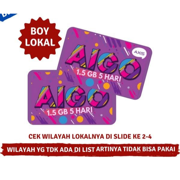 Voucher Axis Aigo BOY LOKAL 1.5 GB 5 Hari