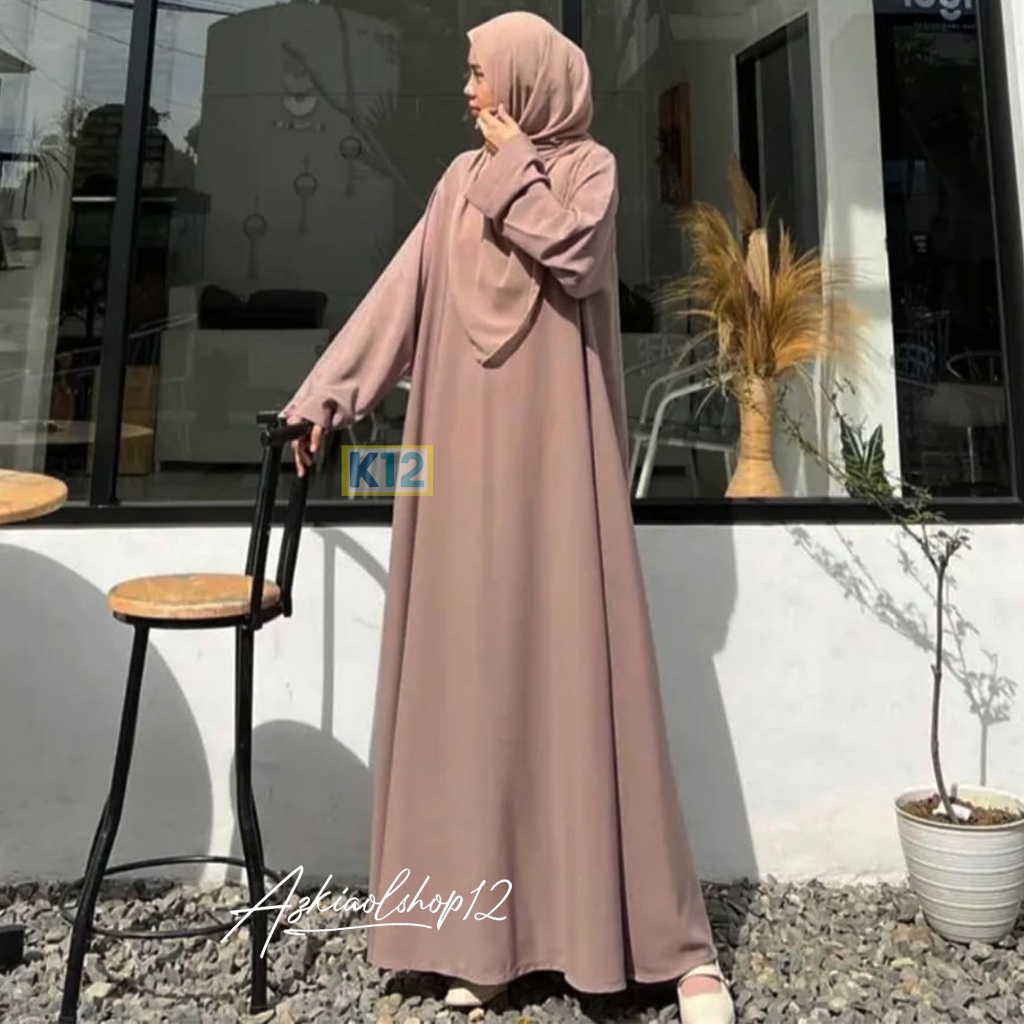 long dress gamis santri putri basic abaya ukuran s m l xl xxl