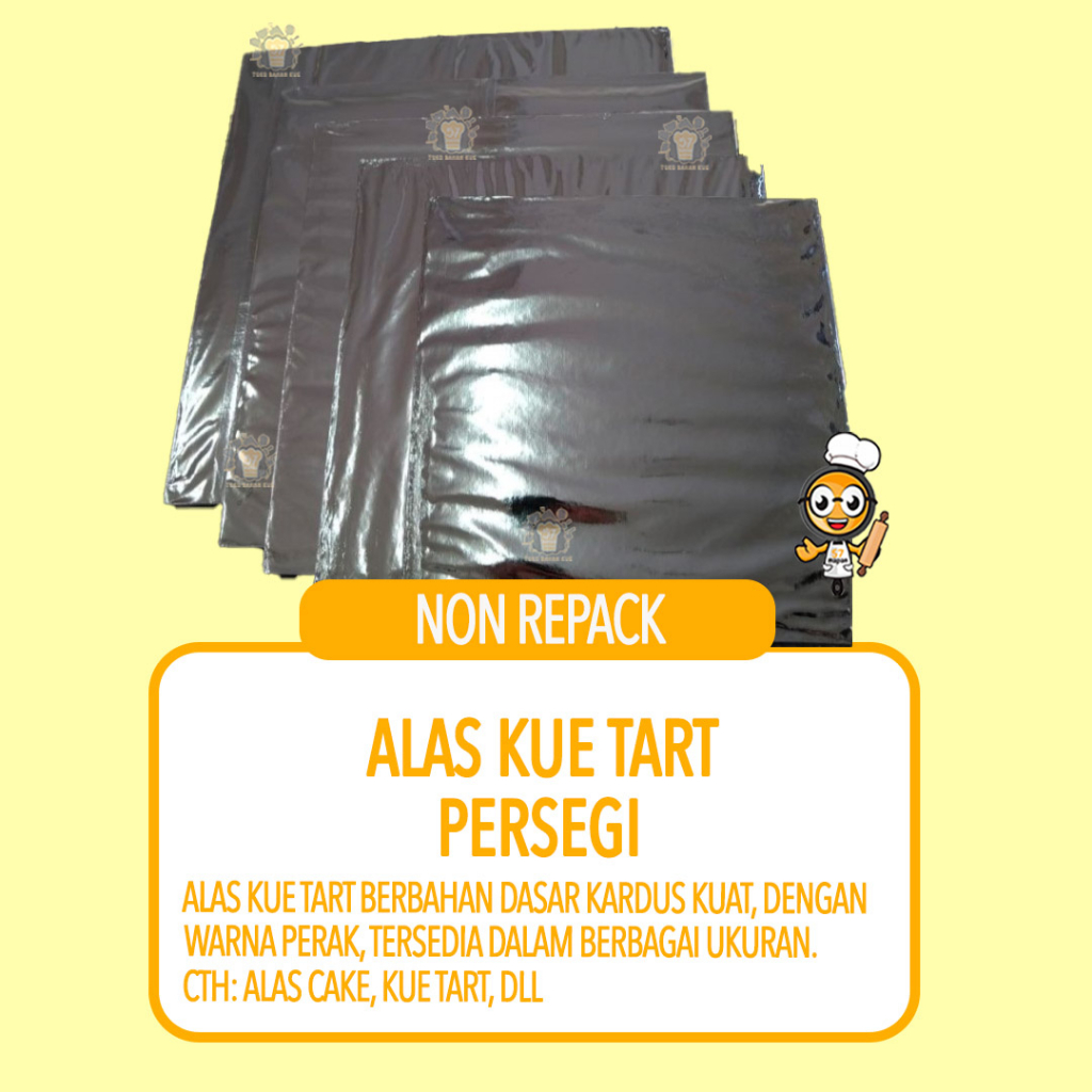 

ALAS KUE TART PERSEGI / ALAS KUE TART KOTAK SILVER KUAT KARDUS C-FLUTE