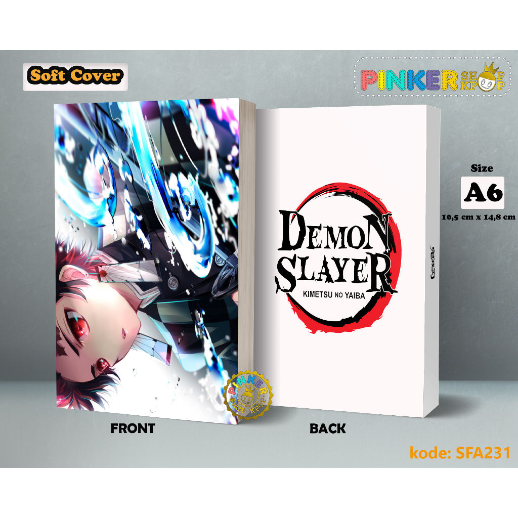 

(SFA231) Pocket Note Anime DEMON SLAYER 12 Softcover A6/A5 Buku Tulis catatan Notes Agenda Planner Jurnal