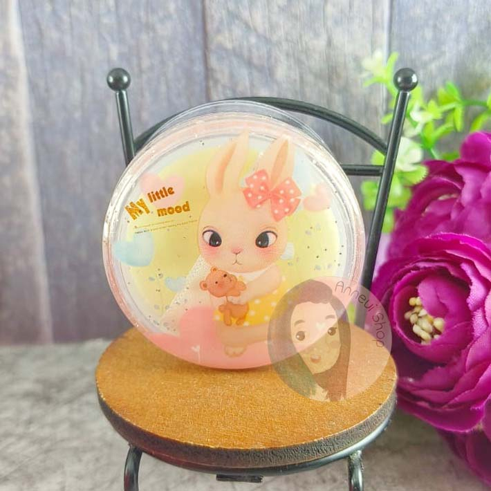 [Free Puff] Wadah Tempat Bedak Tabur Mini Travel Size Lucu Imut Kawaii Neko Kiyowo Korea Korean Kpop Style Termasuk Gratis Spons Sponge Bedak