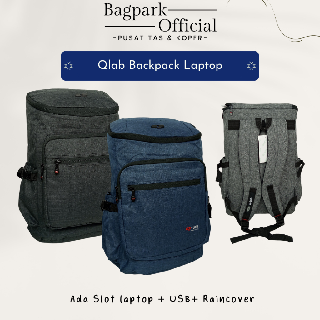 Tas Ransel Pria Tas Laptop Qlab Tas Sekolah Laki Laki Tas Remaja Tas Kerja Pria Ransel Laptop Free Rain Cover Tas Punggung Motif Tabung