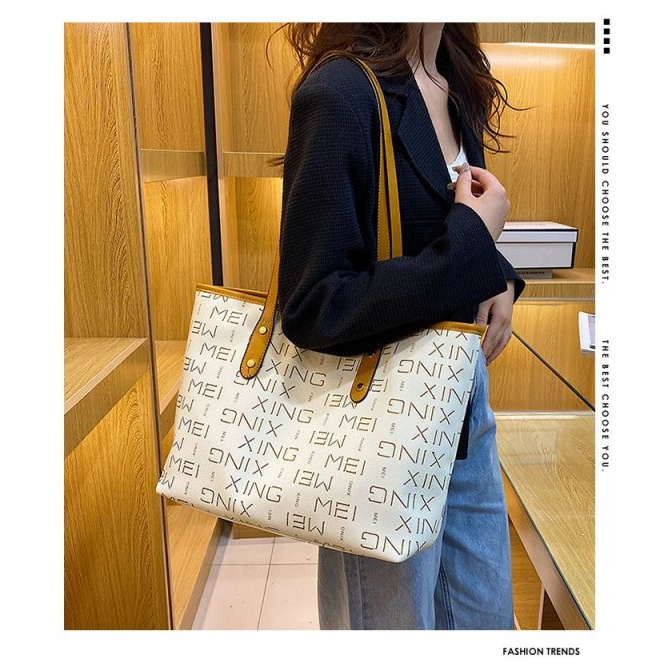 BJ62864 - COFFEE/BEIGE - TAS SLEMPANG JINJING TOTEBAG HANDBAG TAS WANITA FASHION IMPORT MODIS ELEGAN TERMURAH TERLARIS TERBARU BAGSTORE JAKARTA TAS BATAM   ZCJ2864